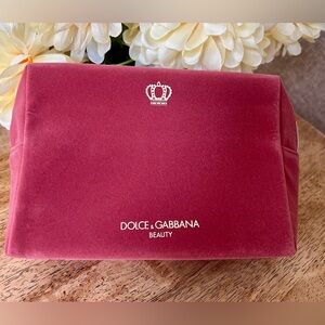 Dolce & Gabbana Burgundy Velvet Pouch